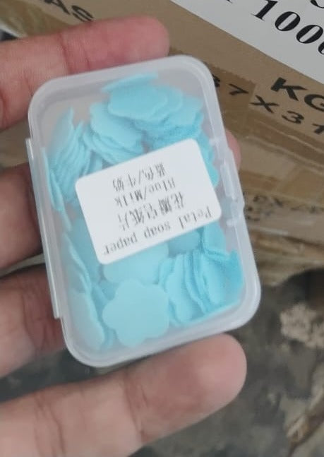 Mini Portable Travel Soap Paper Sheets Flower Shape (100 Pcs Set Approx / Mix Color) Mini Portable Travel Soap Paper Sheets Flower Shape (100 Pcs Set Approx / Mix Color)